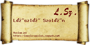 László Szolón névjegykártya